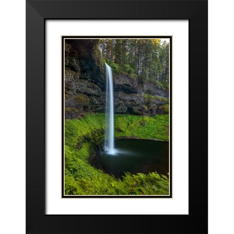 Silver Falls-Oregon 1 Black Modern Wood Framed Art Print with Double Matting by Sherrell, Bill