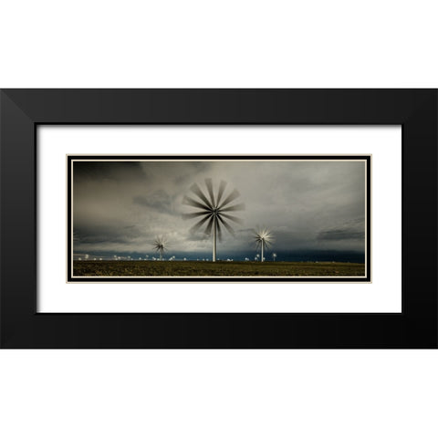Storm Over Windmills Black Modern Wood Framed Art Print with Double Matting by Sherrell, Bill