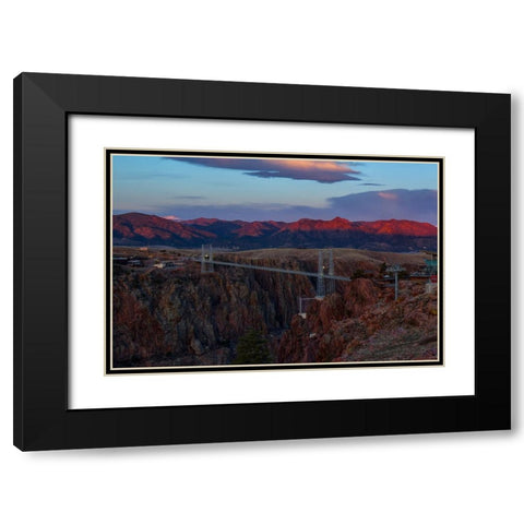Sunrise Over Royal Gorge Bridge 1 Black Modern Wood Framed Art Print with Double Matting by Sherrell, Bill