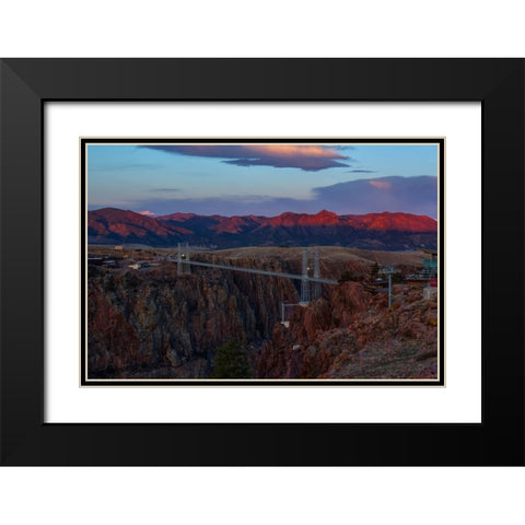 Sunrise Over Royal Gorge Bridge 1 Black Modern Wood Framed Art Print with Double Matting by Sherrell, Bill