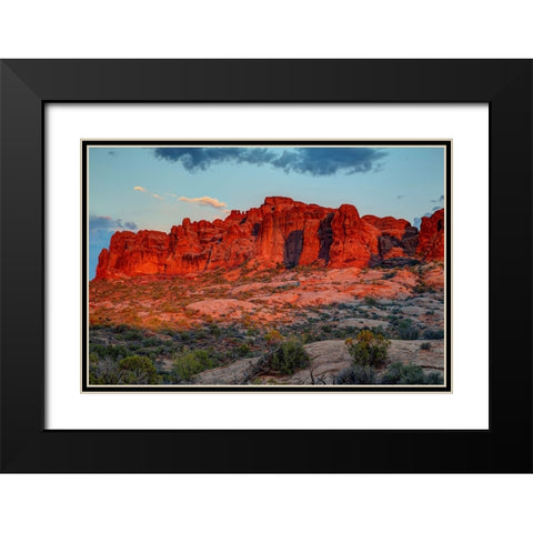 The Magic Of Sunset In Utah Black Modern Wood Framed Art Print with Double Matting by Sherrell, Bill