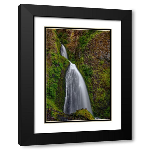 Wahkeena Falls Black Modern Wood Framed Art Print with Double Matting by Sherrell, Bill