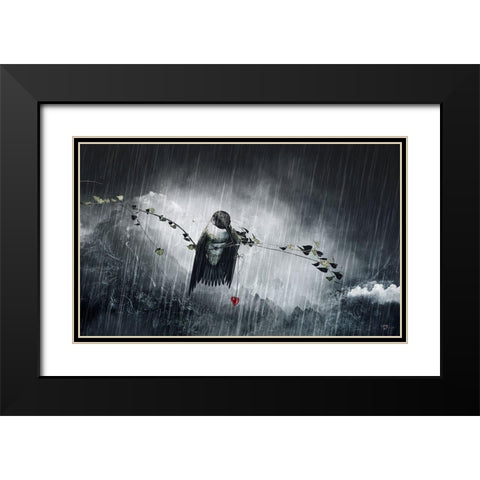 Reach Black Modern Wood Framed Art Print with Double Matting by Gray, Cameron