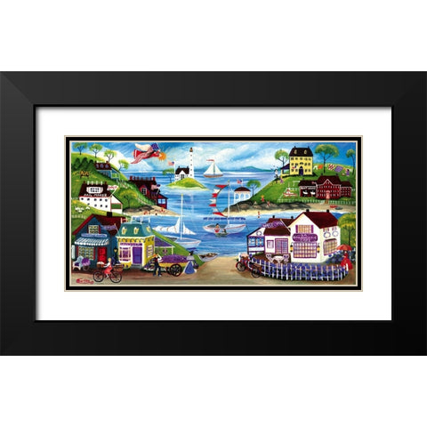 Lovely Seaside Black Modern Wood Framed Art Print with Double Matting by Bartley, Cheryl