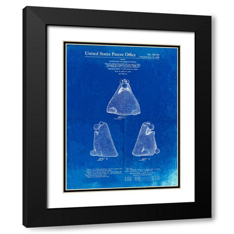 PP75-Faded Blueprint Wilkins Coffee (Wontkins) Muppet Patent Poster Black Modern Wood Framed Art Print with Double Matting by Borders, Cole