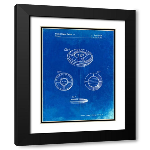 PP253-Faded Blueprint Simon Patent Poster Black Modern Wood Framed Art Print with Double Matting by Borders, Cole