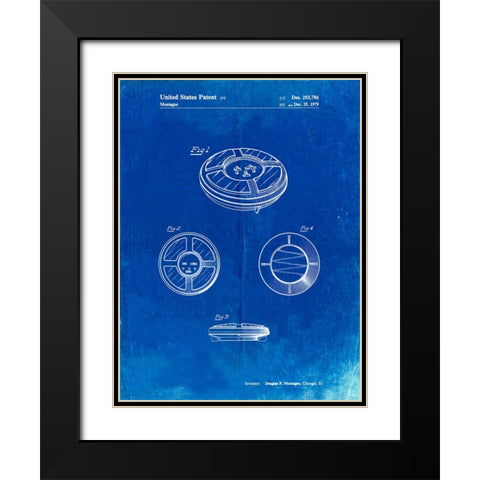 PP253-Faded Blueprint Simon Patent Poster Black Modern Wood Framed Art Print with Double Matting by Borders, Cole