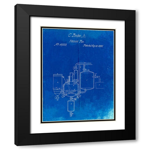 PP256-Faded Blueprint Pasteurized Milk Patent Poster Black Modern Wood Framed Art Print with Double Matting by Borders, Cole