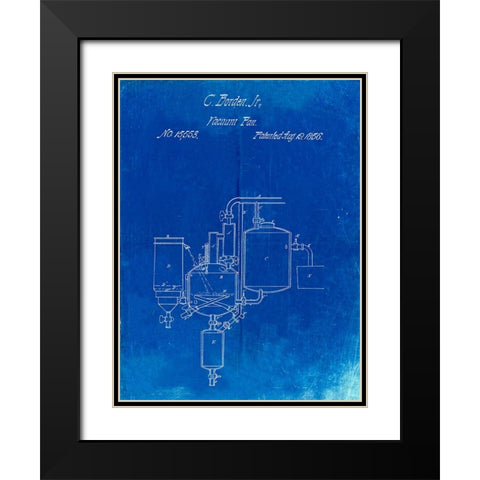 PP256-Faded Blueprint Pasteurized Milk Patent Poster Black Modern Wood Framed Art Print with Double Matting by Borders, Cole