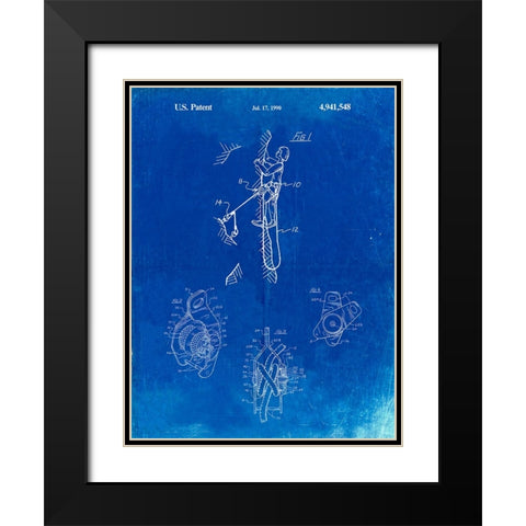 PP440-Faded Blueprint M-16 Rifle Patent Poster Black Modern Wood Framed Art Print with Double Matting by Borders, Cole