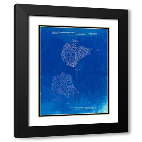 PP536-Faded Blueprint Movie Set Lighting Poster Black Modern Wood Framed Art Print with Double Matting by Borders, Cole