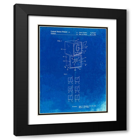 PP674-Faded Blueprint Childrens Building Block Black Modern Wood Framed Art Print with Double Matting by Borders, Cole