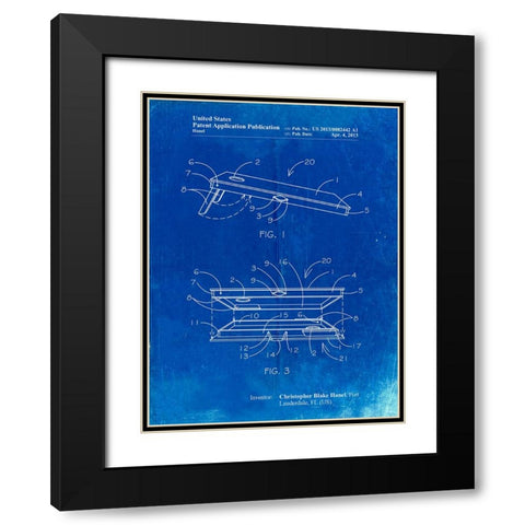 PP774-Faded Blueprint Corn Hole Board Patent Poster Black Modern Wood Framed Art Print with Double Matting by Borders, Cole
