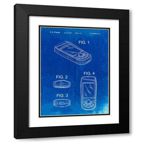 PP862-Faded Blueprint GPS Device Patent Wall Art Poster PP862 Black Modern Wood Framed Art Print with Double Matting by Borders, Cole