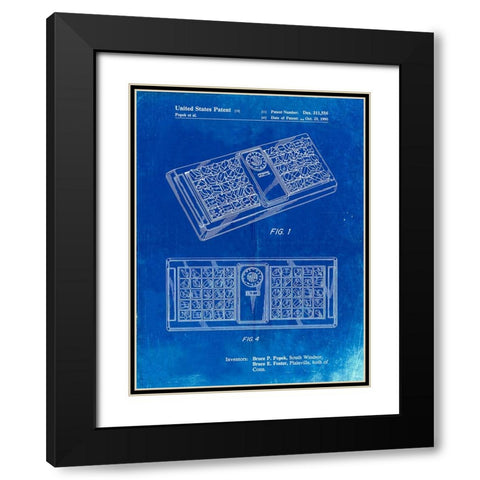 PP872-Faded Blueprint Hasbro Concept Game Patent Poster Black Modern Wood Framed Art Print with Double Matting by Borders, Cole