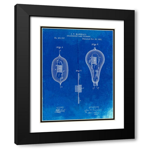 PP889-Faded Blueprint Ibanez Pro 540RBB Electric Guitar Patent Poster Black Modern Wood Framed Art Print with Double Matting by Borders, Cole