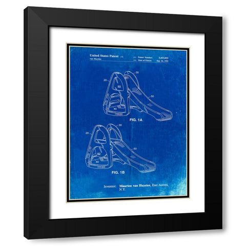 PP1039-Faded Blueprint Slide Poster Black Modern Wood Framed Art Print with Double Matting by Borders, Cole