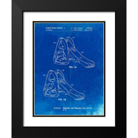 PP1039-Faded Blueprint Slide Poster Black Modern Wood Framed Art Print with Double Matting by Borders, Cole