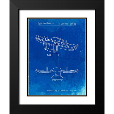 PP1087-Faded Blueprint Teeter Totter Poster Black Modern Wood Framed Art Print with Double Matting by Borders, Cole