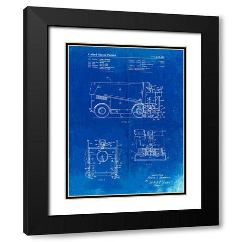 PP313-Faded Blueprint Ice Resurfacing Patent Poster Black Modern Wood Framed Art Print with Double Matting by Borders, Cole