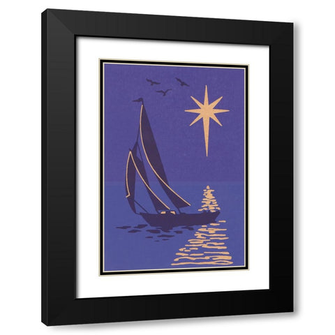 C-8010 Black Modern Wood Framed Art Print with Double Matting by Crockett Collection