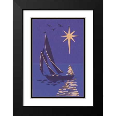 C-8010 Black Modern Wood Framed Art Print with Double Matting by Crockett Collection