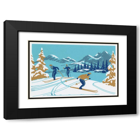 C-8150 Black Modern Wood Framed Art Print with Double Matting by Crockett Collection