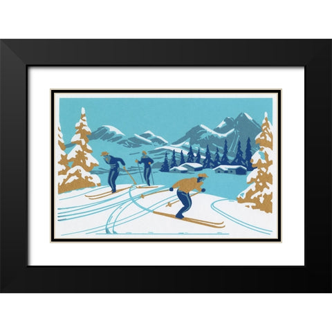 C-8150 Black Modern Wood Framed Art Print with Double Matting by Crockett Collection