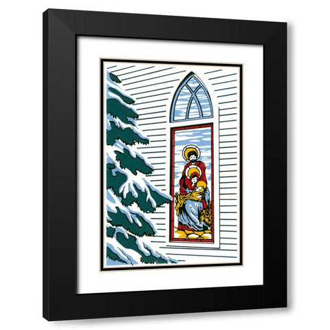 C-3150 Black Modern Wood Framed Art Print with Double Matting by Crockett Collection