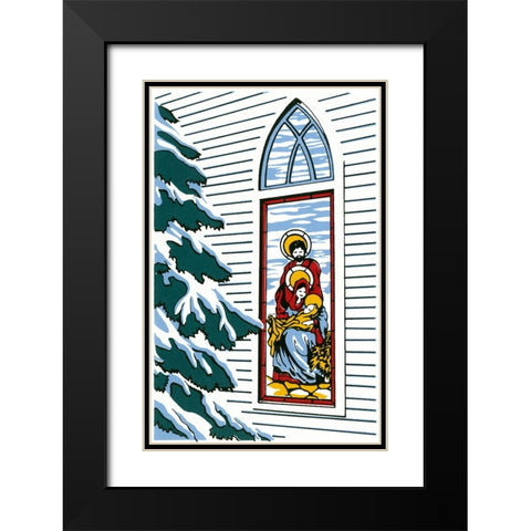 C-3150 Black Modern Wood Framed Art Print with Double Matting by Crockett Collection