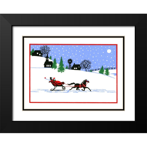 N239 Black Modern Wood Framed Art Print with Double Matting by Crockett Collection