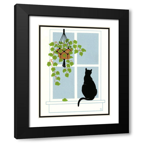 N194 Black Modern Wood Framed Art Print with Double Matting by Crockett Collection