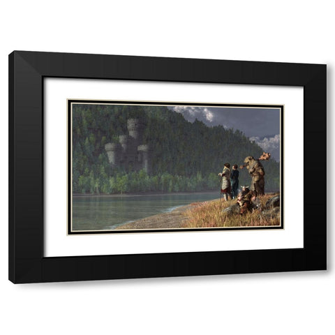 Fantasy Quest Black Modern Wood Framed Art Print with Double Matting by Eskridge, Daniel