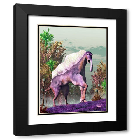 Purple Fantasy Creature Black Modern Wood Framed Art Print with Double Matting by Eskridge, Daniel