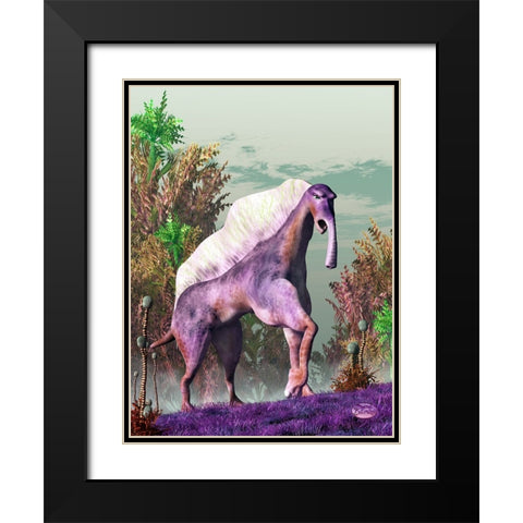 Purple Fantasy Creature Black Modern Wood Framed Art Print with Double Matting by Eskridge, Daniel
