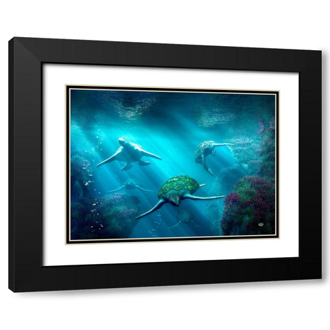 Turtle Alley Black Modern Wood Framed Art Print with Double Matting by Eskridge, Daniel