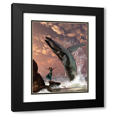 Whale Watcher Black Modern Wood Framed Art Print with Double Matting by Eskridge, Daniel