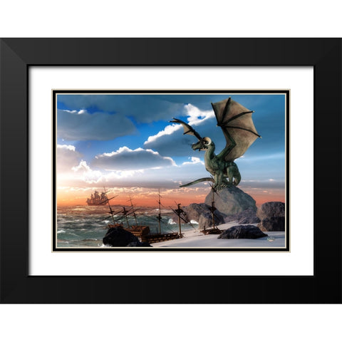 Scourge Of The Sea Black Modern Wood Framed Art Print with Double Matting by Eskridge, Daniel