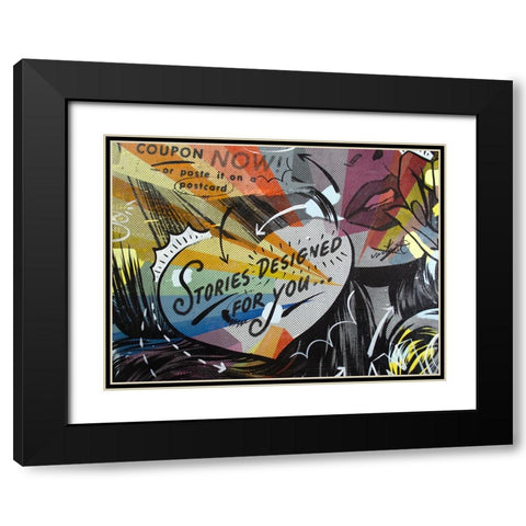 Coupon Stories Black Modern Wood Framed Art Print with Double Matting by Monteavaro, Dan