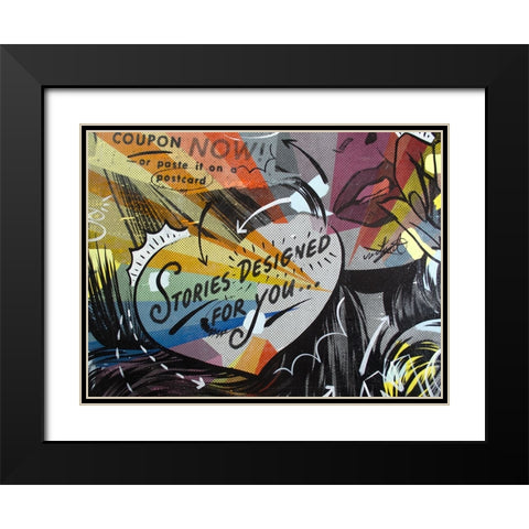 Coupon Stories Black Modern Wood Framed Art Print with Double Matting by Monteavaro, Dan
