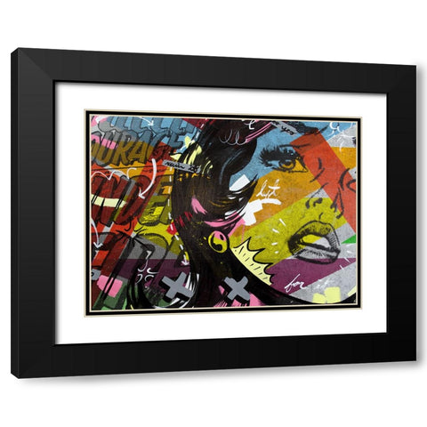 Left of Yes Black Modern Wood Framed Art Print with Double Matting by Monteavaro, Dan