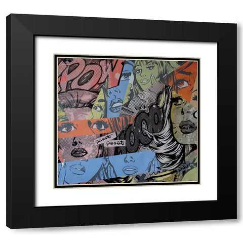 Pow Wow Black Modern Wood Framed Art Print with Double Matting by Monteavaro, Dan