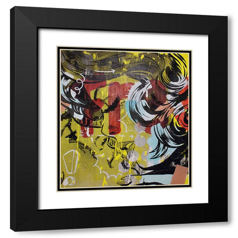 Fret 1 Black Modern Wood Framed Art Print with Double Matting by Monteavaro, Dan