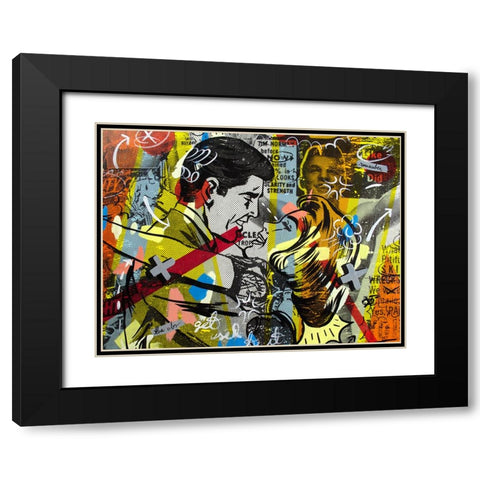 Yes You Black Modern Wood Framed Art Print with Double Matting by Monteavaro, Dan