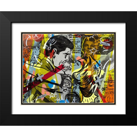 Yes You Black Modern Wood Framed Art Print with Double Matting by Monteavaro, Dan