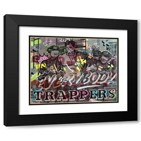 Everybody Trappers Black Modern Wood Framed Art Print with Double Matting by Monteavaro, Dan