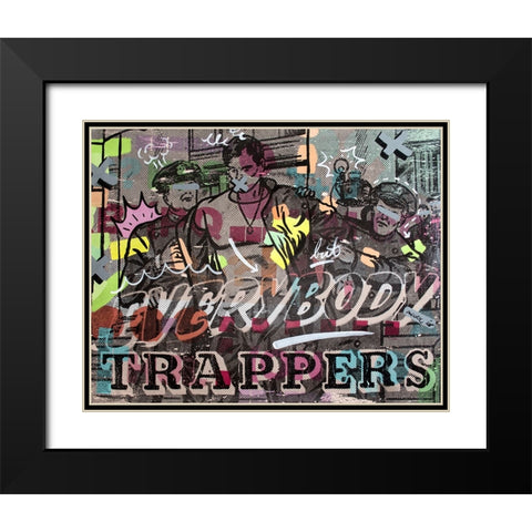 Everybody Trappers Black Modern Wood Framed Art Print with Double Matting by Monteavaro, Dan