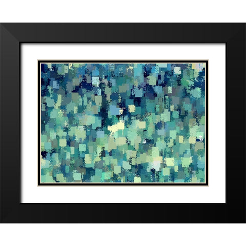Blue Green Blues Black Modern Wood Framed Art Print with Double Matting by Manlove, David