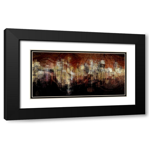City on the Edge Black Modern Wood Framed Art Print with Double Matting by Manlove, David