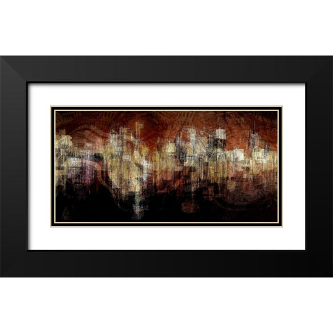 City on the Edge Black Modern Wood Framed Art Print with Double Matting by Manlove, David